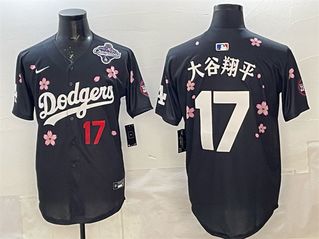 Men's Los Angeles Dodgers #17 大谷翔平 Black 2025 World Series Champions Patch Tokyo Series Limited Stitched Baseball Jersey Men's Los Angeles Dodgers #17 大谷翔平 Black 2025 World Series Champions Patch Tokyo Series Limited Stitched Baseball Jersey